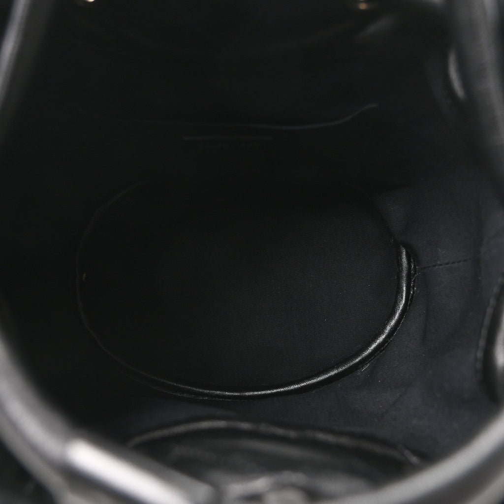 Nappa Calfskin Quilted Touch B Bucket Bag Black