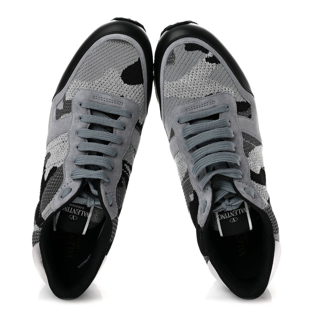 Mesh Suede Camouflage Mens Rockrunner Sneakers 44 Grey