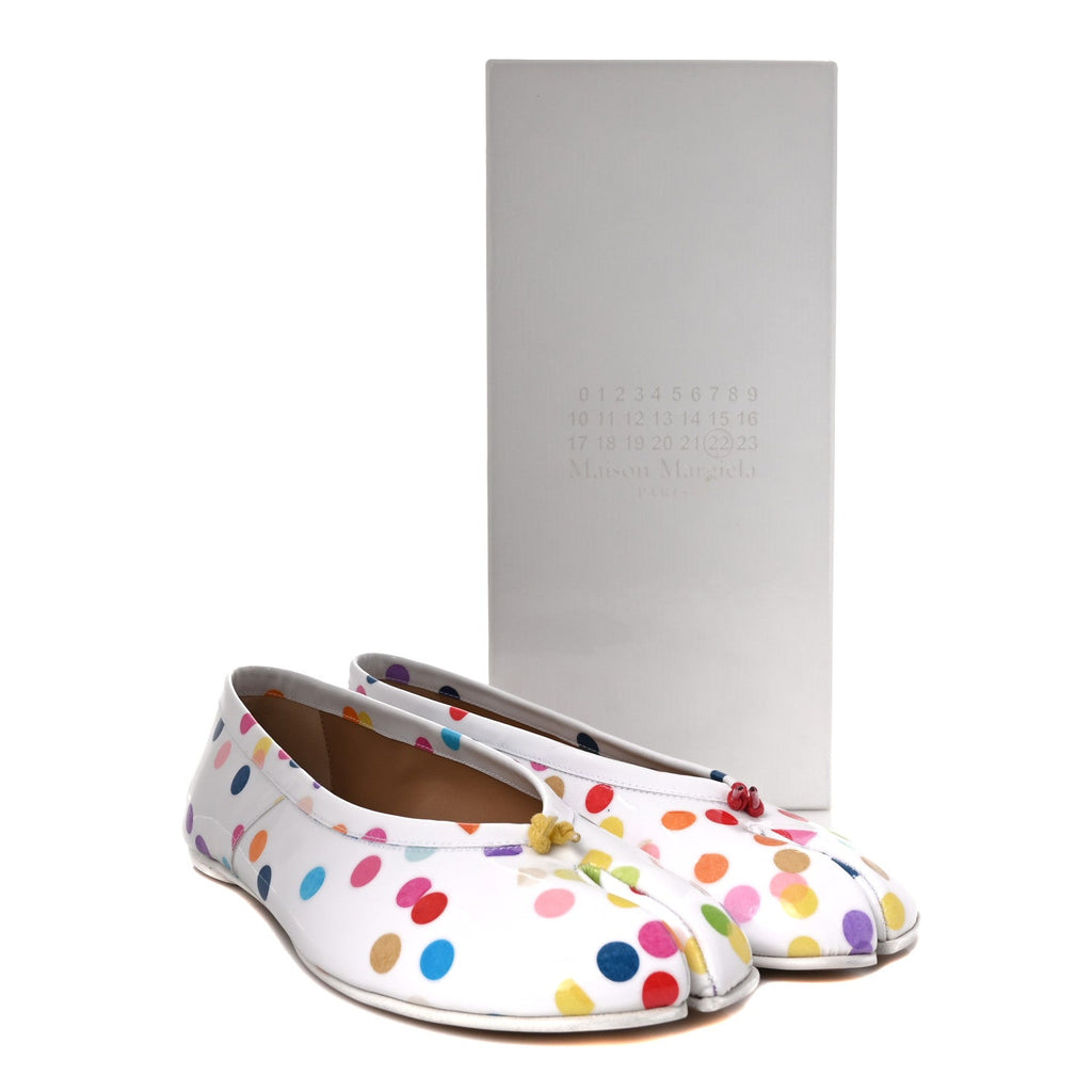 Coated Canvas Confetti Printed Tabi New Ballerina Flats 37 White Multicolor