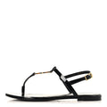 Patent Calfskin Cassandra Monogram Sandals 36 Black
