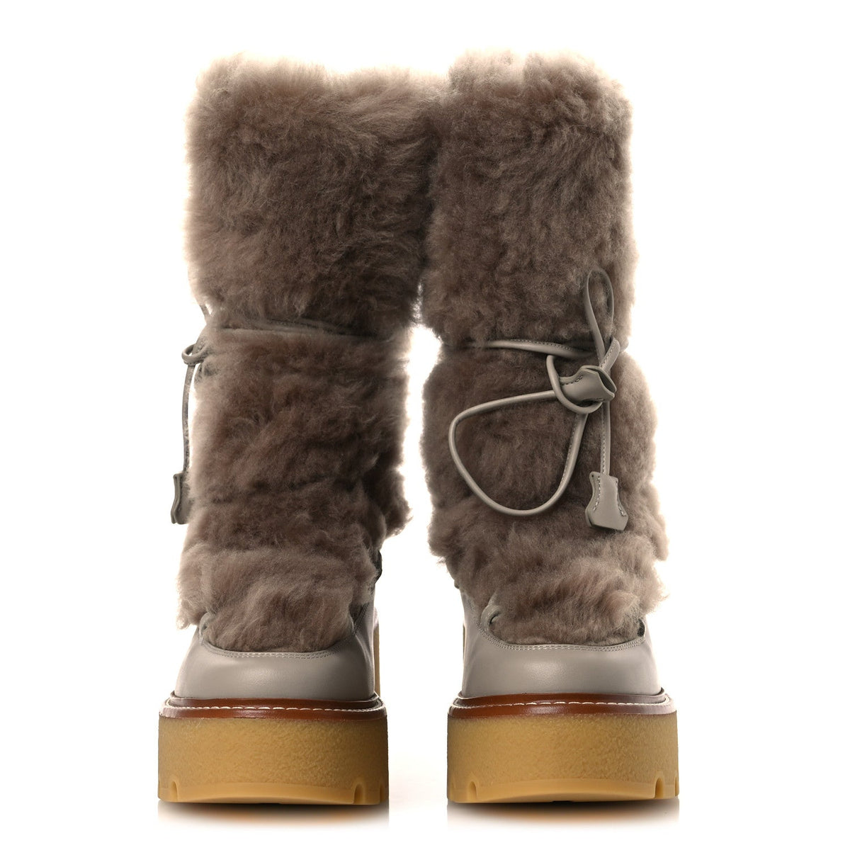 Shearling Calfskin Latitude 30 Ankle Boots 38 Beige Galet
