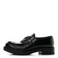 Spazzolato Metal Triangle Logo Mens 35mm Loafers 9.5 Black