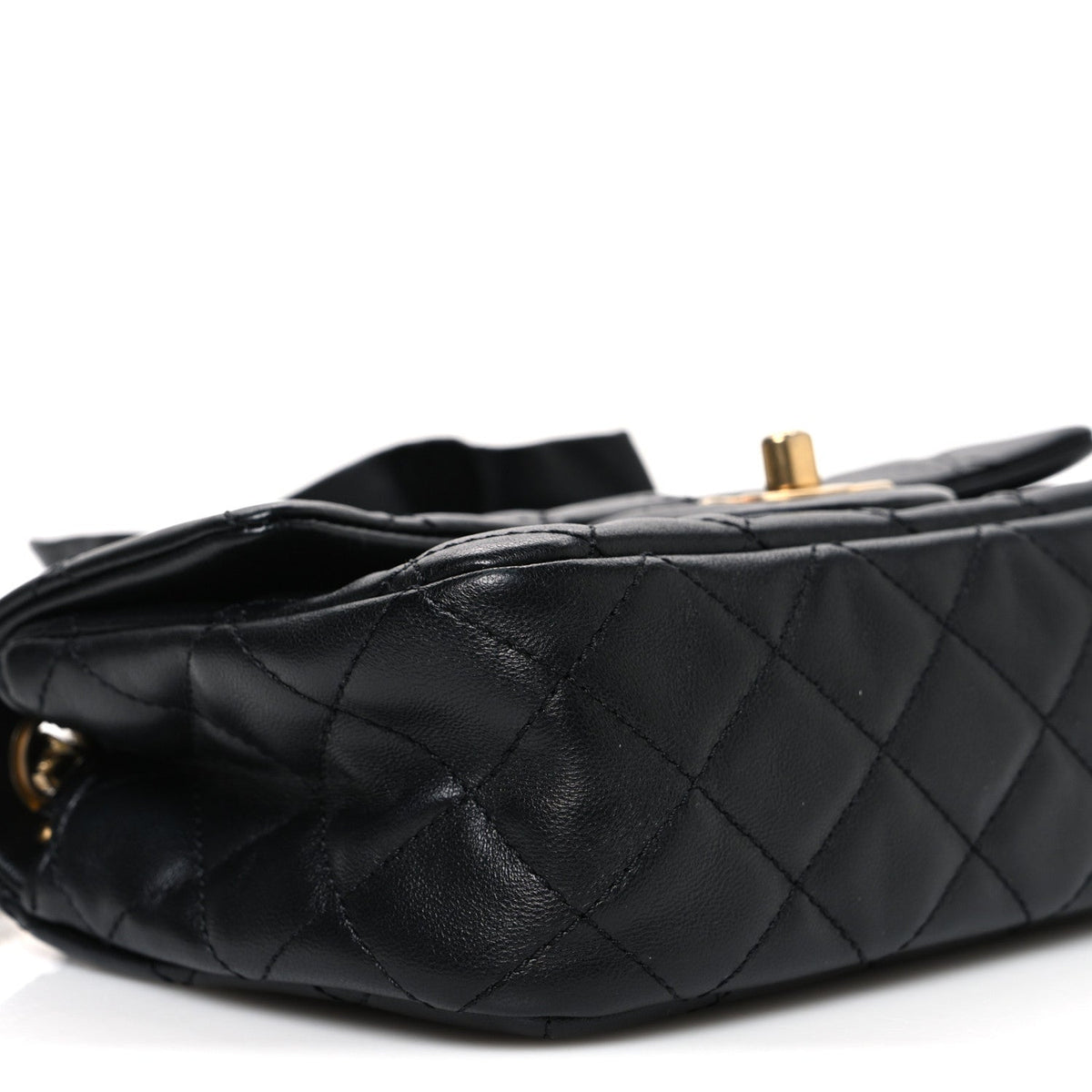 Lambskin Quilted Mini Romance Rectangular Flap Black