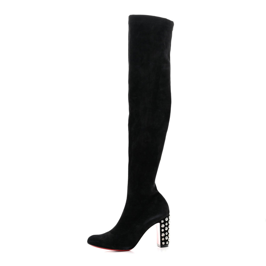 Veau Velours Spiked Study Stretch 85 Over The Knee Boots 35.5 Black