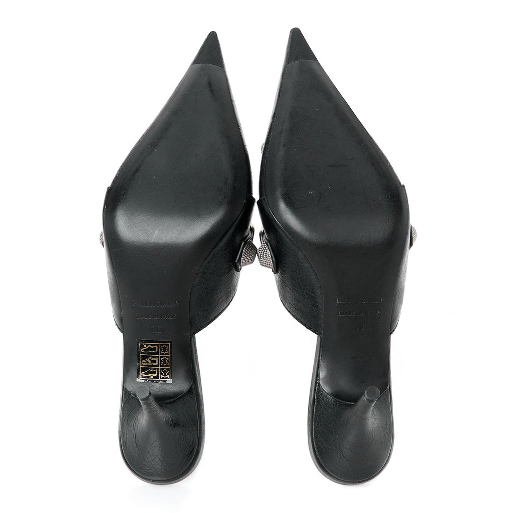 Agneau Arena Cagole 70mm Mules 36 Black
