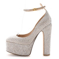 Crystal Suede Tan-Go 55/155mm Platform Pumps 41 Rose Cannelle