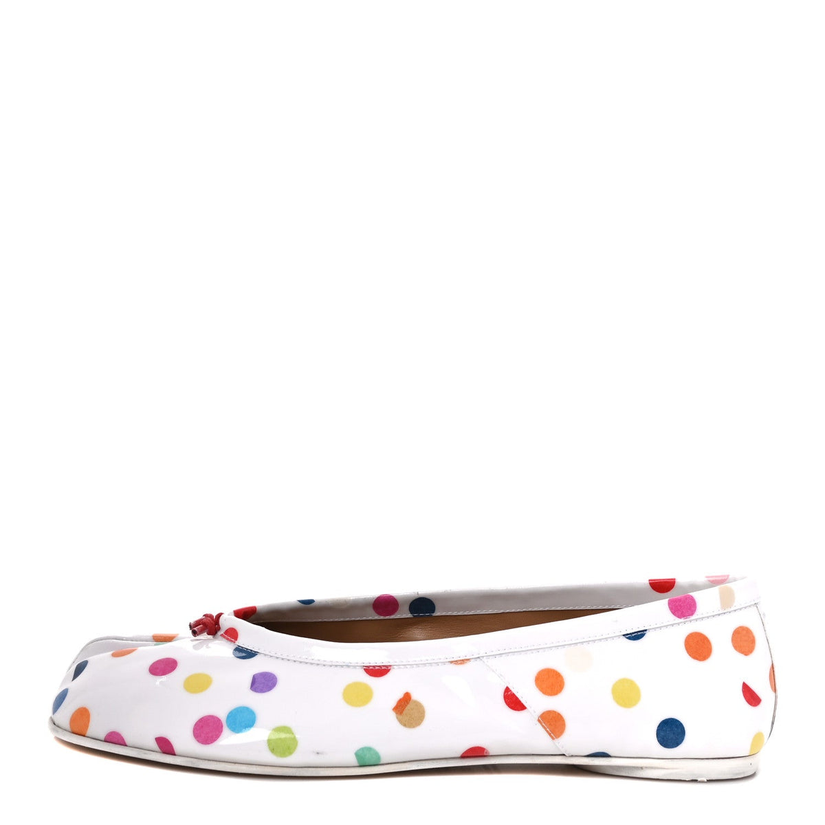 Coated Canvas Confetti Printed Tabi New Ballerina Flats 39 White Multicolor