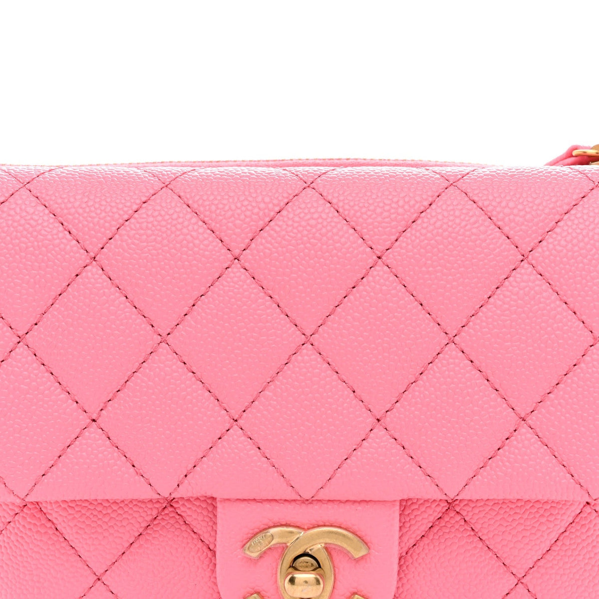 Shiny Caviar Pick Me Up Flap Belt Bag Pink