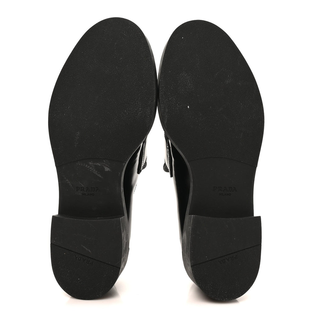 Spazzolato Metal Triangle Logo 50mm Loafers 40 Black