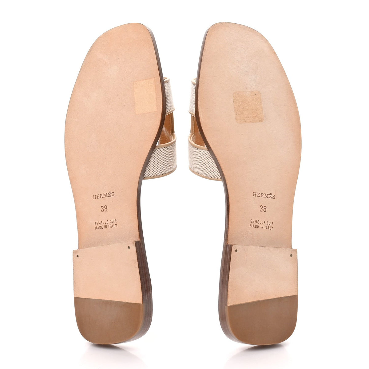 Linen Canvas Oran Sandals 38 Beige
