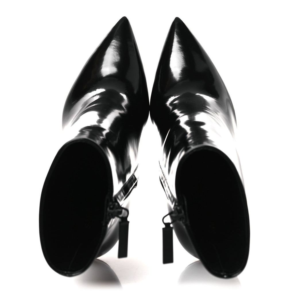 Glazed Calfskin Opyum Ankle Boots 36 Black