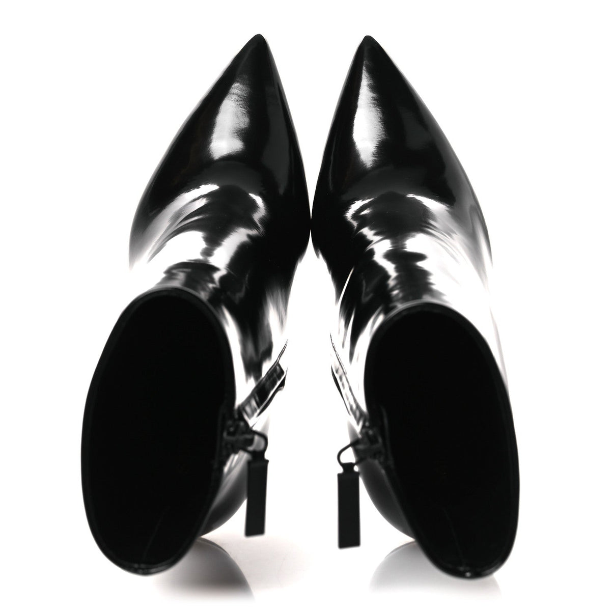 Glazed Calfskin Opyum Ankle Boots 36 Black