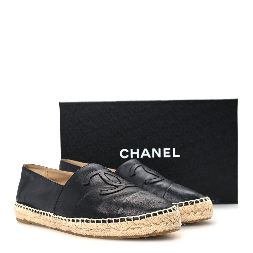 Lambskin CC Espadrilles 39 Black