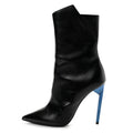 Nappa Silk Freja 105 Zip Booties 35 Black Metal Cherry