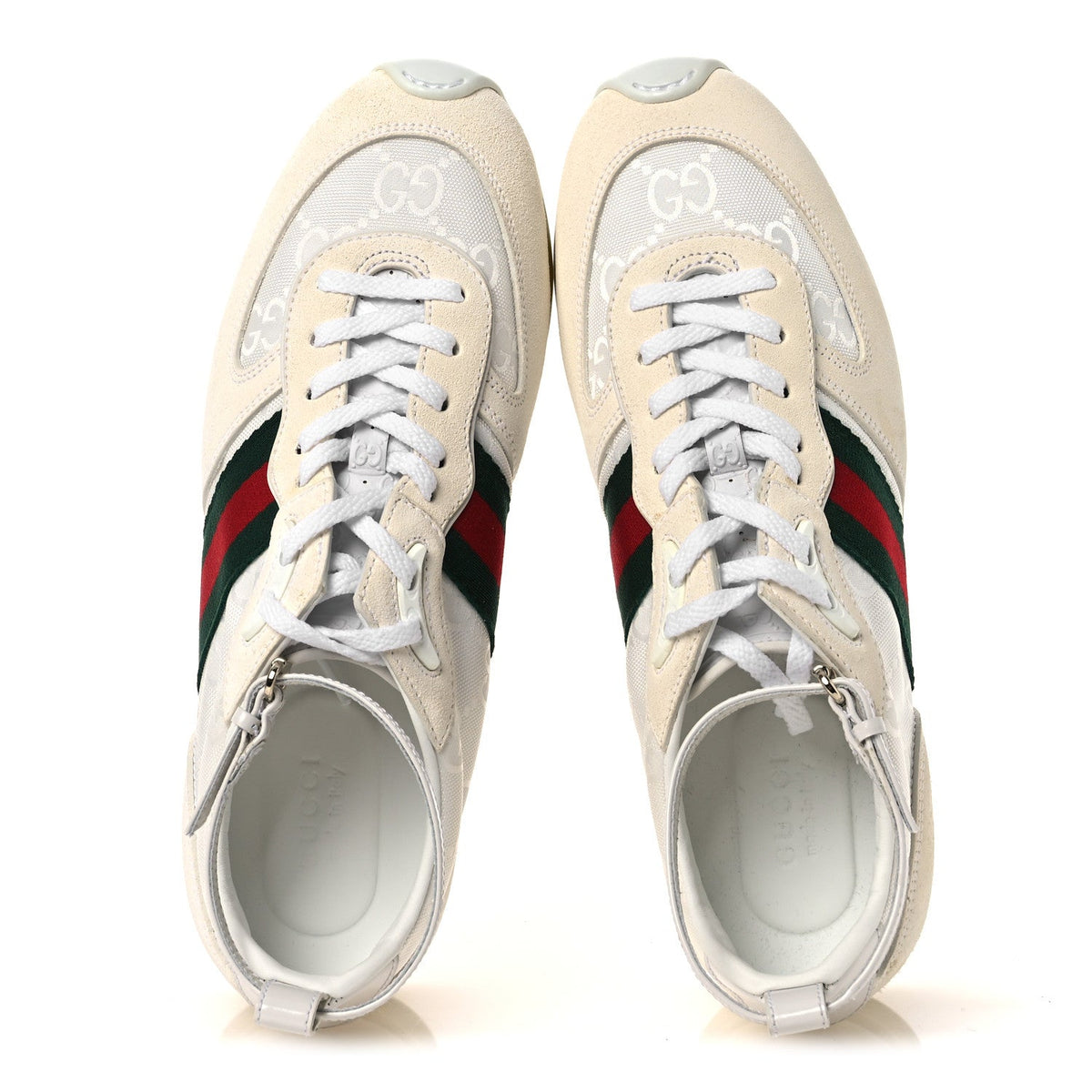 GG Suede Monogram Web Re-Motion Sneakers 37 White