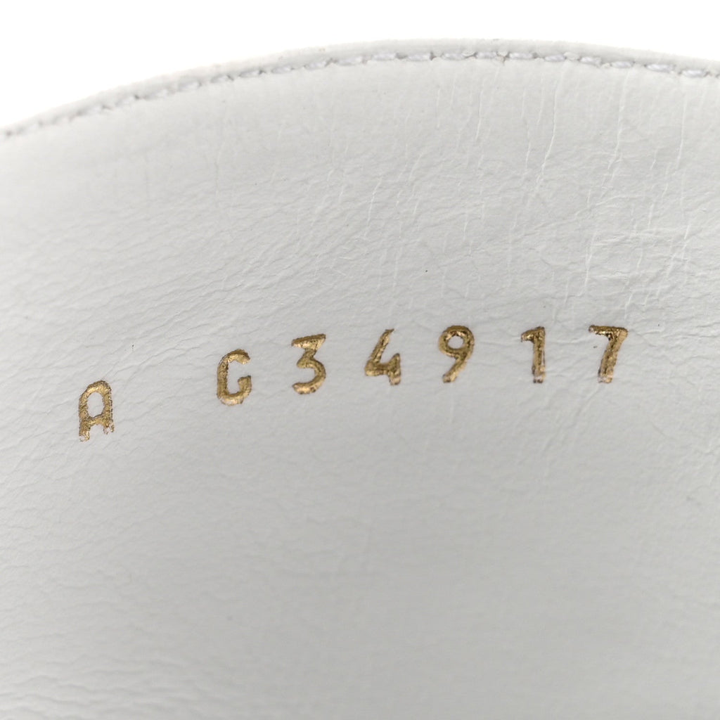 Calfskin Crocodile Embossed Patent Cap Toe Metiers D'Art Ankle Boots 36 White Black