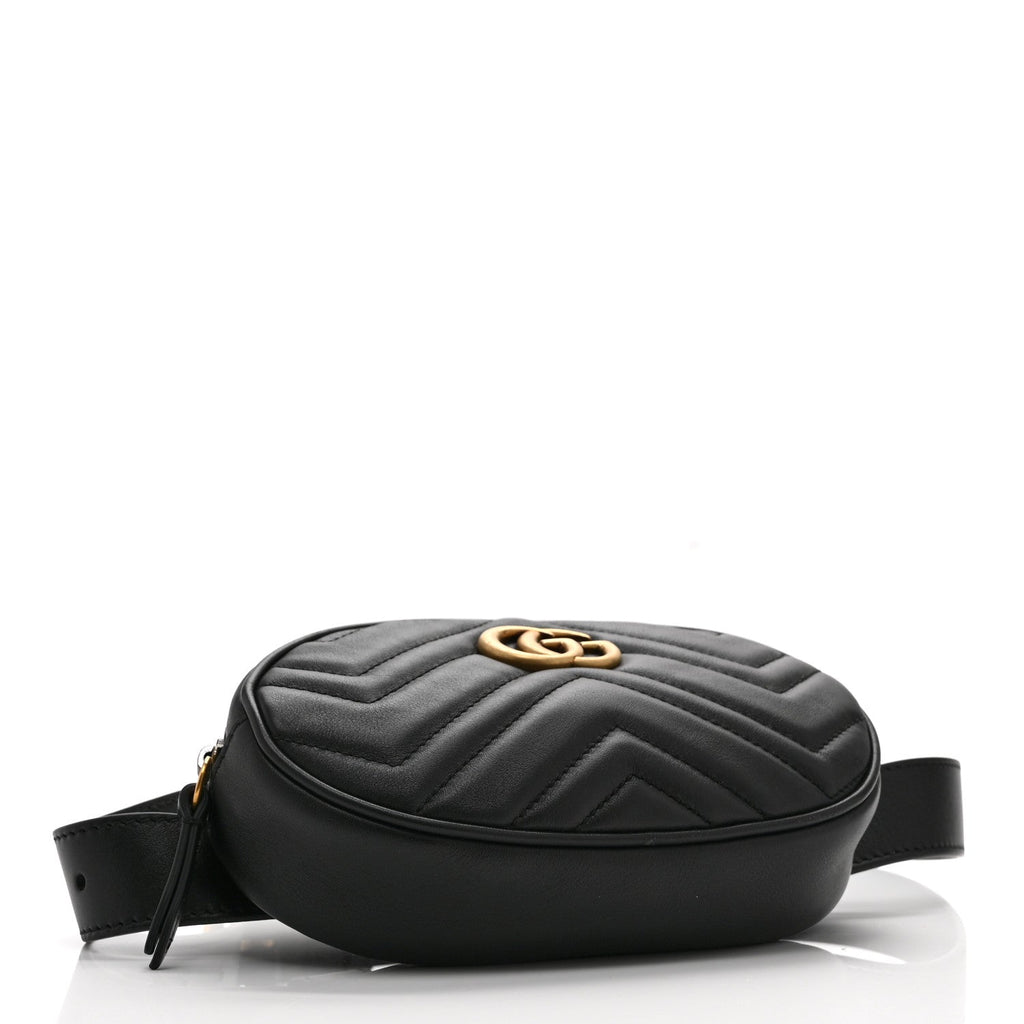 Calfskin Matelasse GG Marmont Belt Bag 75 30 Black