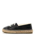 Lambskin CC Espadrilles 37 Black White Dark Grey