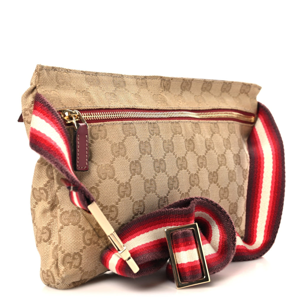 GG Monogram Double Pocket Belt Bag Red