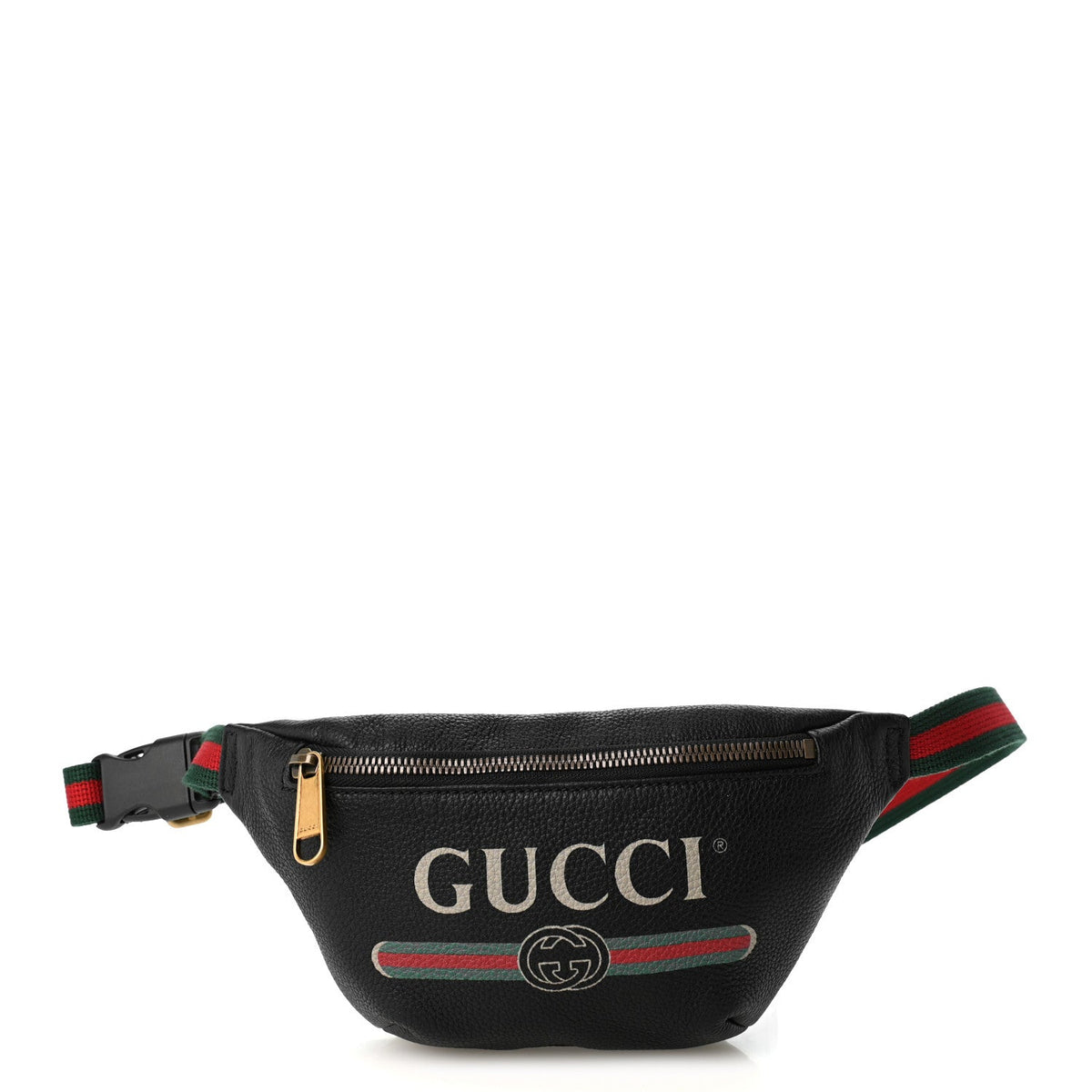 Grained Calfskin Small Logo Belt Bag Black