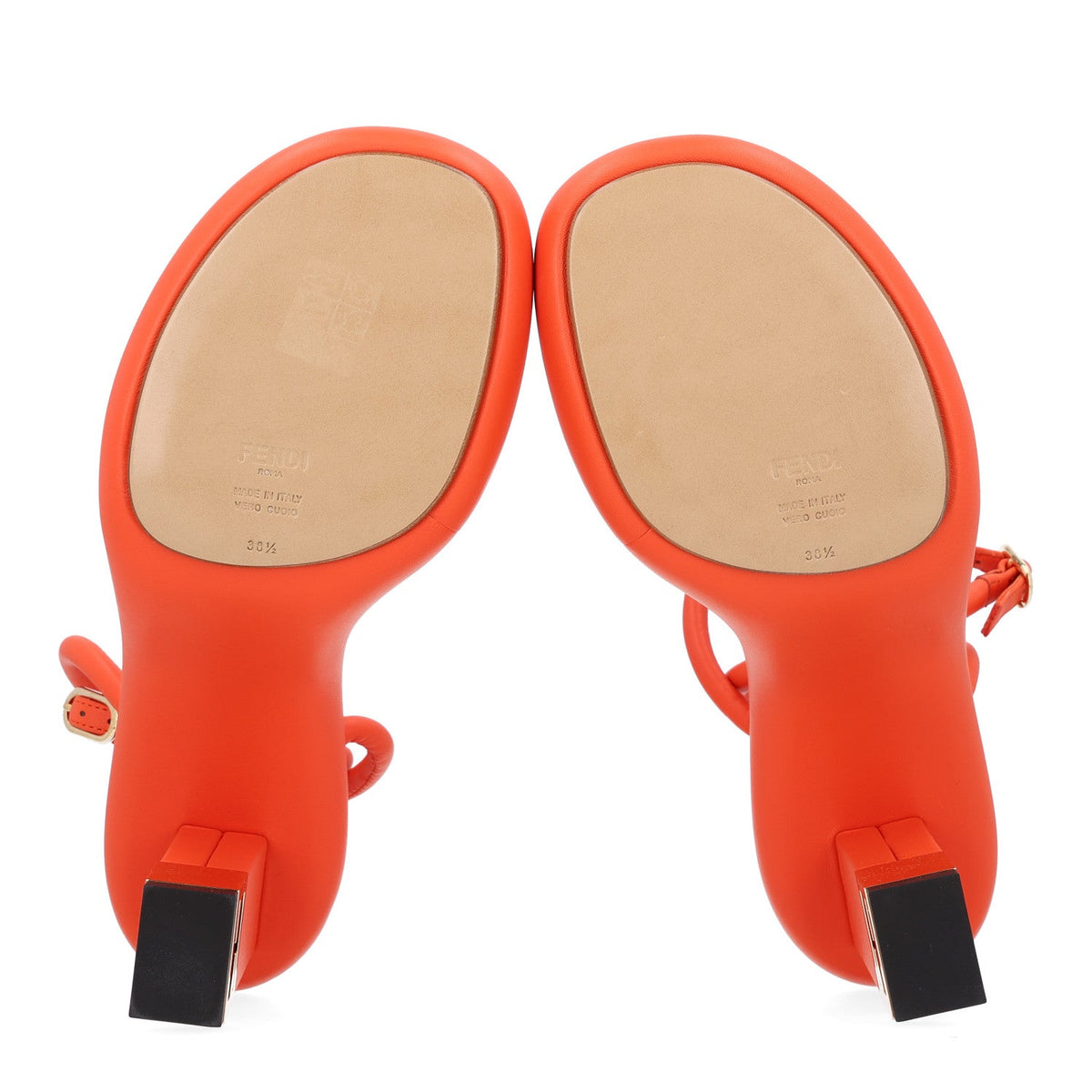 Nappa Baguette Ankle Strap 30/110mm Platform Sandals 38.5 Orange