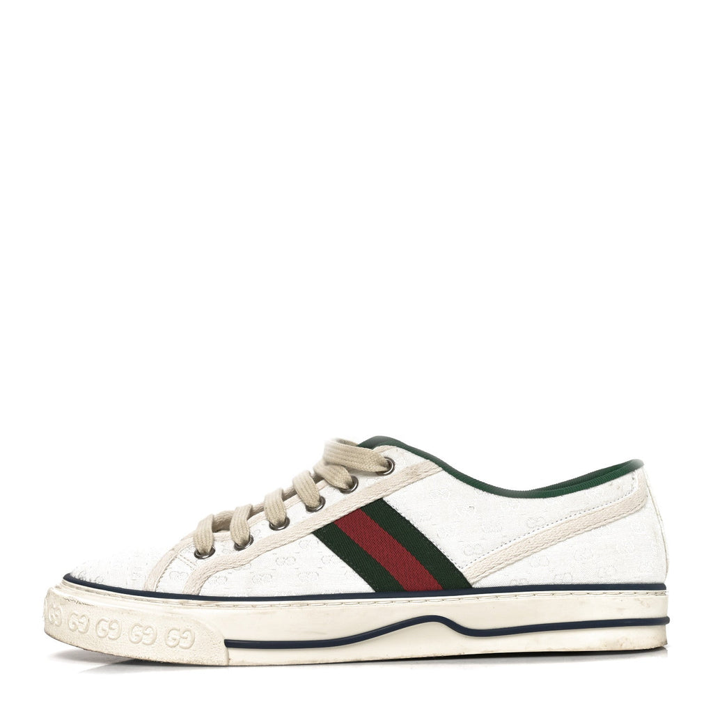 Jacquard Mini GG Monogram Web Womens 1977 Tennis Sneakers 40.5 White