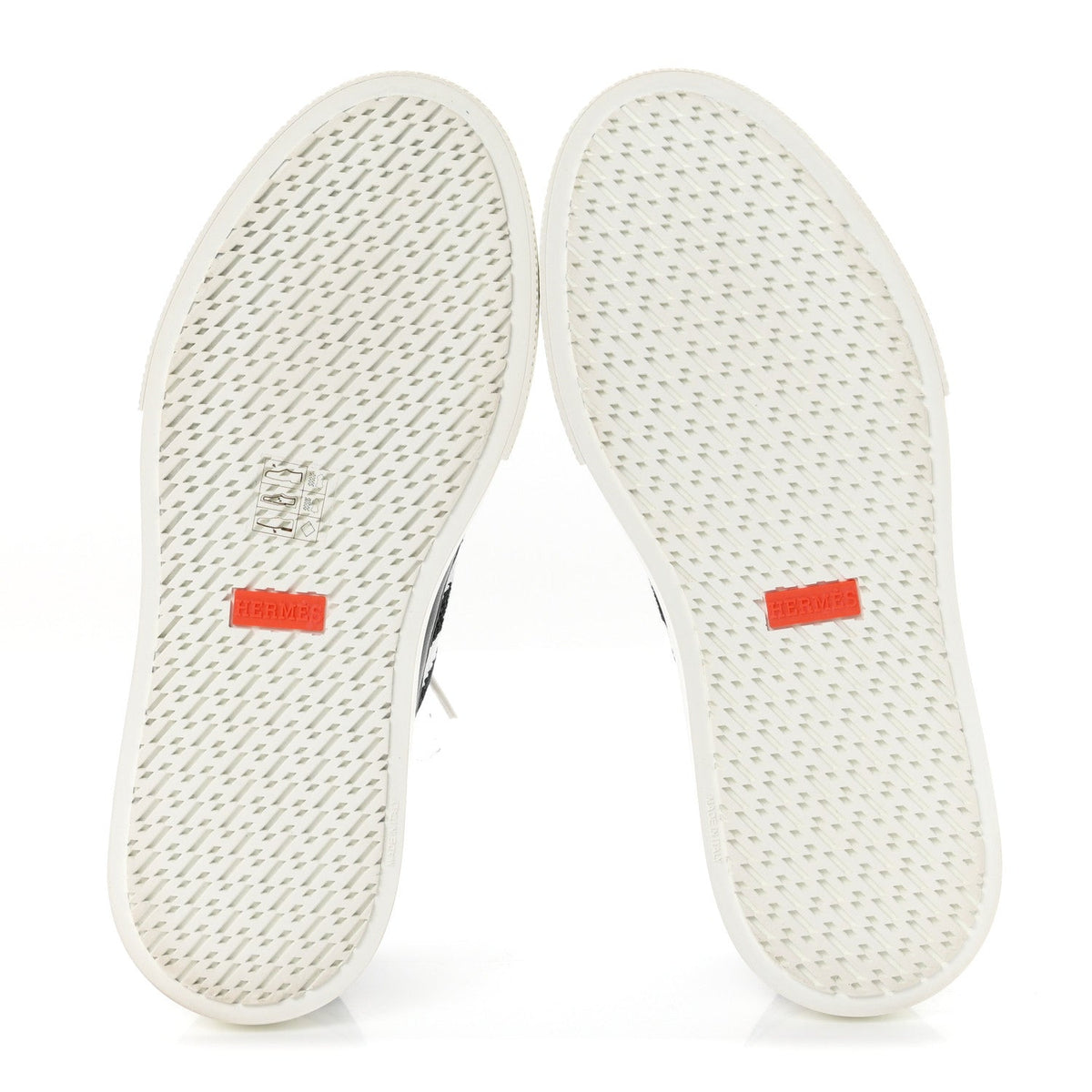 Knit Fabric Calfskin Deep Sneakers 36.5 Black White