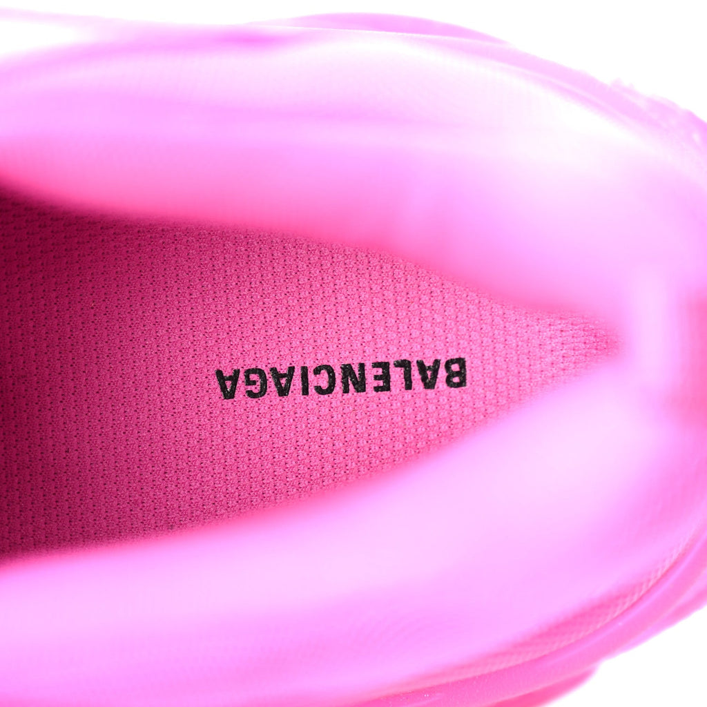 Fabric Mesh Clear Sole Fluo Womens Triple S Sneakers 41 Pink