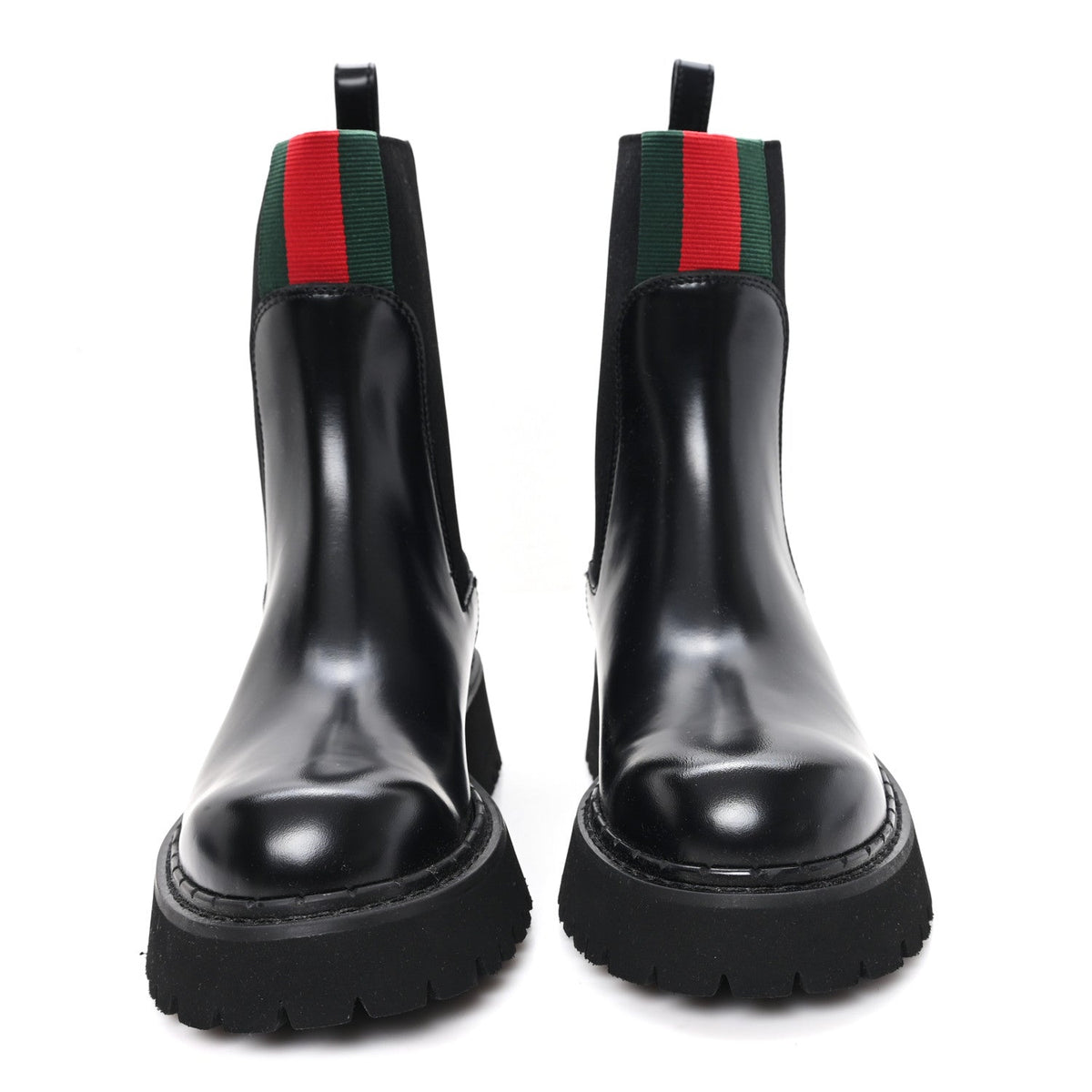 Magnum Calfskin Web Chelsea Ankle Boots 38.5 Black