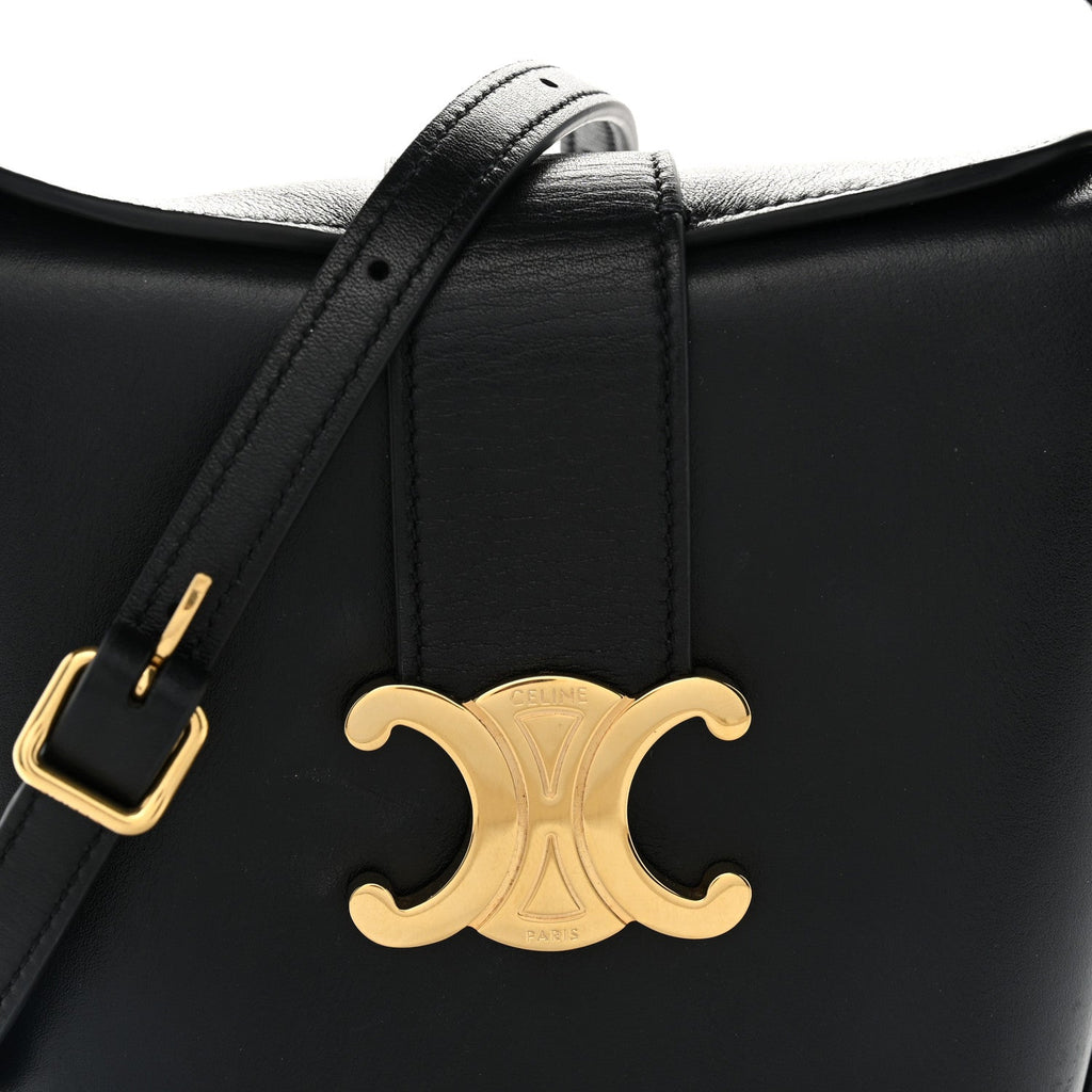 Smooth Calfskin Triomphe Mini Bucket Bag Black