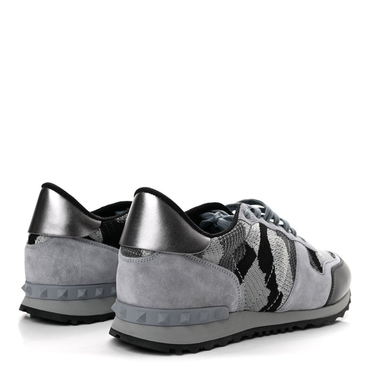 Mesh Suede Camouflage Mens Rockrunner Sneakers 44 Grey