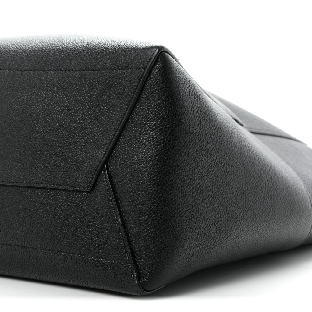 Soft Grained Calfskin Sangle Bucket Bag Black
