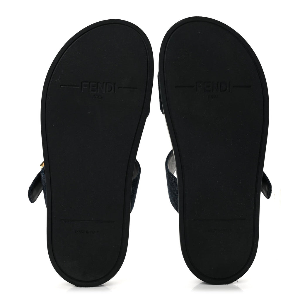 Denim FF Fendi Feel Sandals 38 Blue