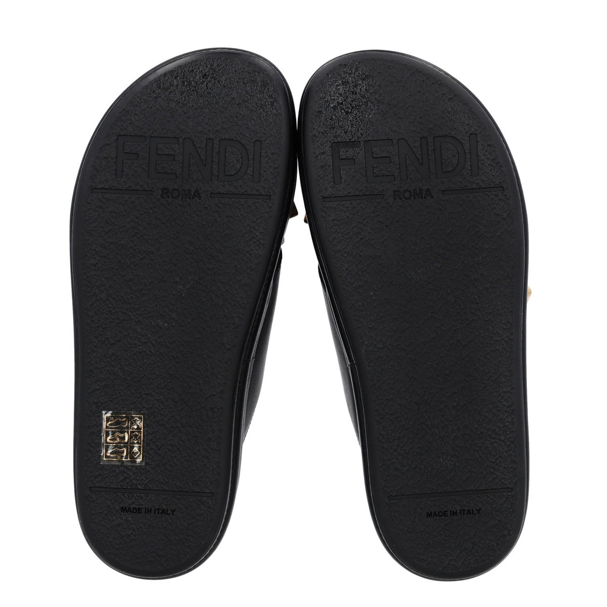 Vitello Womens Fendigraphy Slide Sandals 36 Black