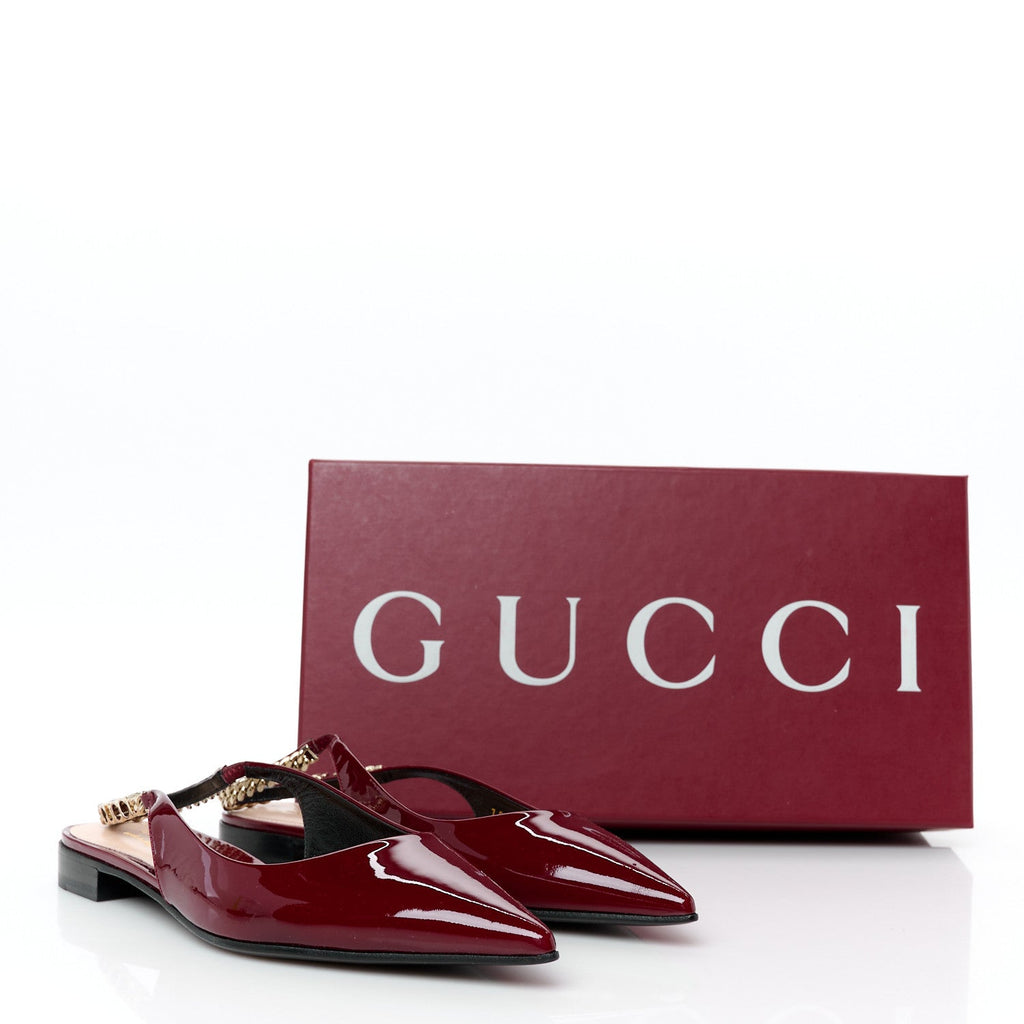 Patent Signoria Ballet Slingback Ballet Flat 36.5 Rosso Ancora