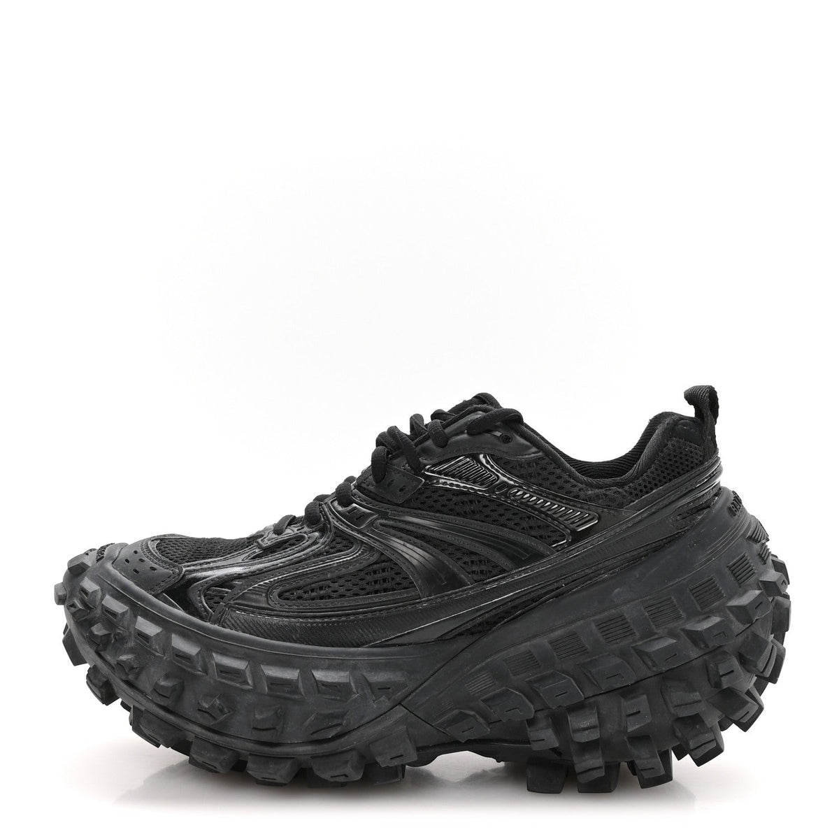 Mesh Nylon Mens Monocolor Bouncer Sneakers 37 Black
