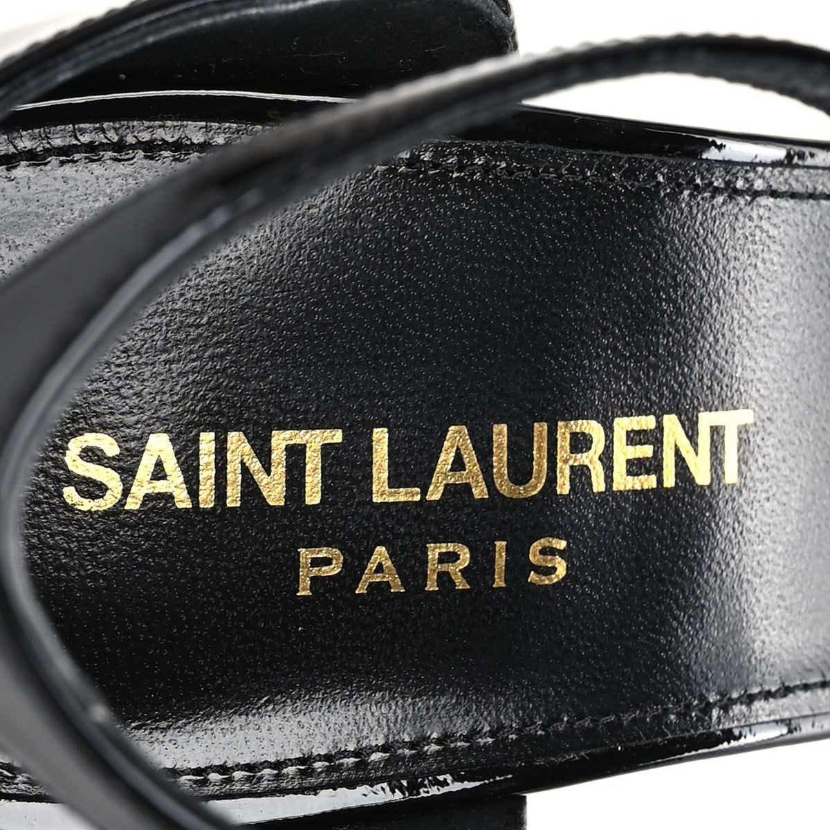 Patent Calfskin Opyum 110 Sandals 37.5 Black Gold
