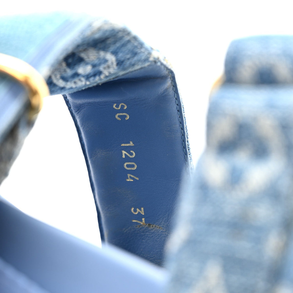 Denim Monogram LV Sunset Comfort Flat Sandals 37 Blue