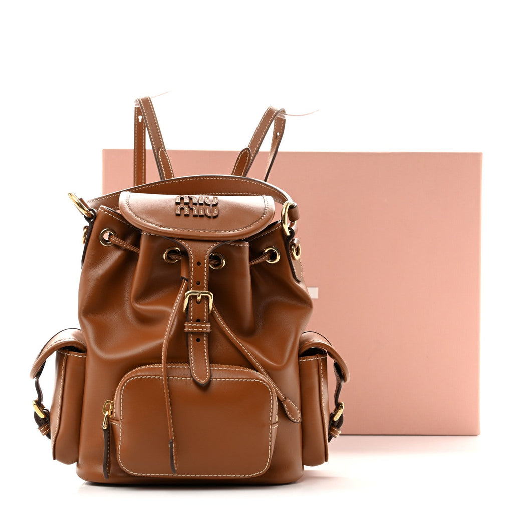 Soft Calfskin Medium Backpack Cognac