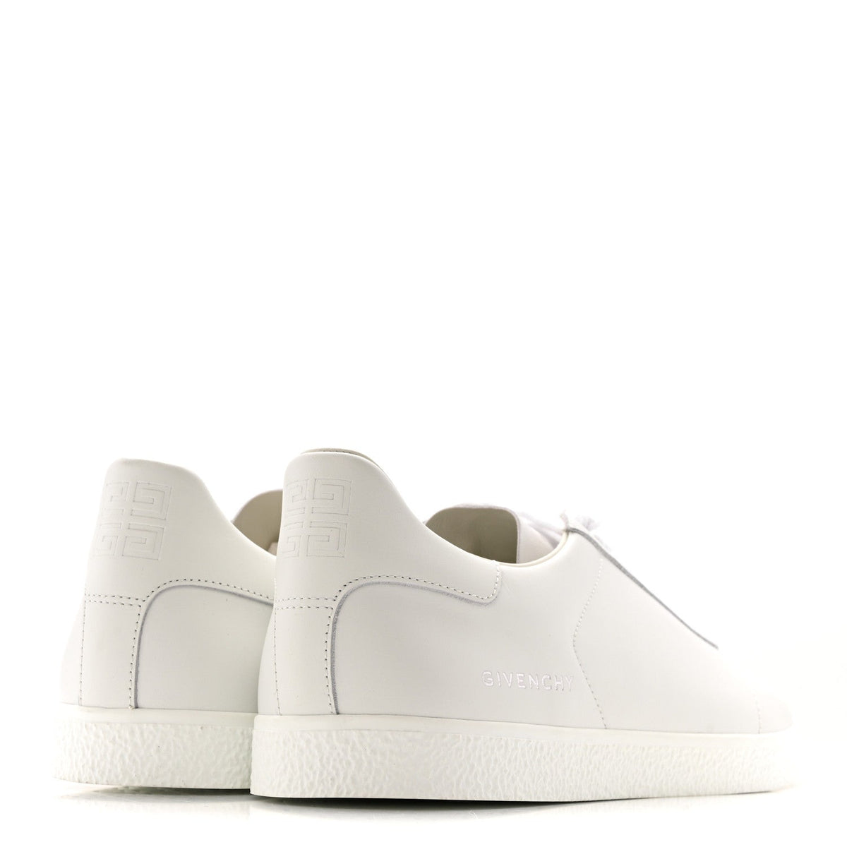 Calfskin Logo Debossed Town Sneakers 43 White