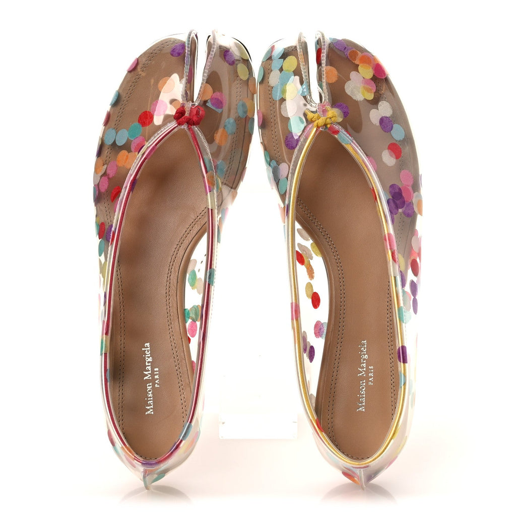 PVC Confetti Printed Tabi Ballerina Flats 39 Multicolor