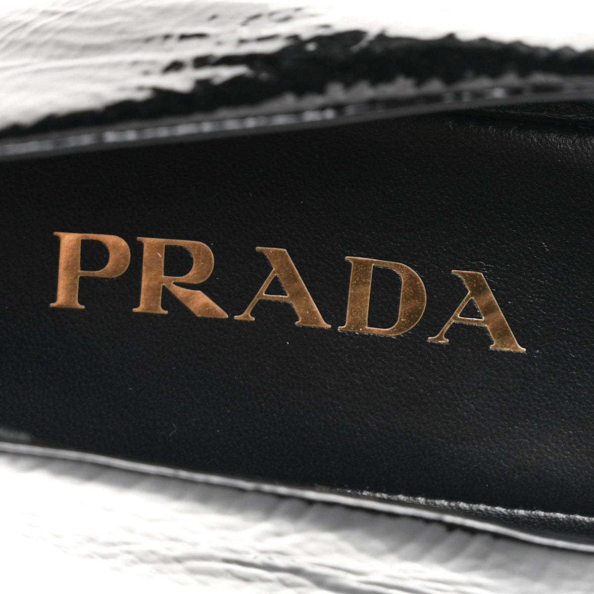 Patent Calfskin Triangle Ballerina Flats 38 Black