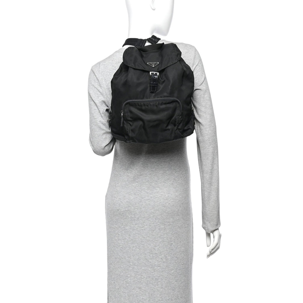 Tessuto Nylon Vela Cinch Backpack Black