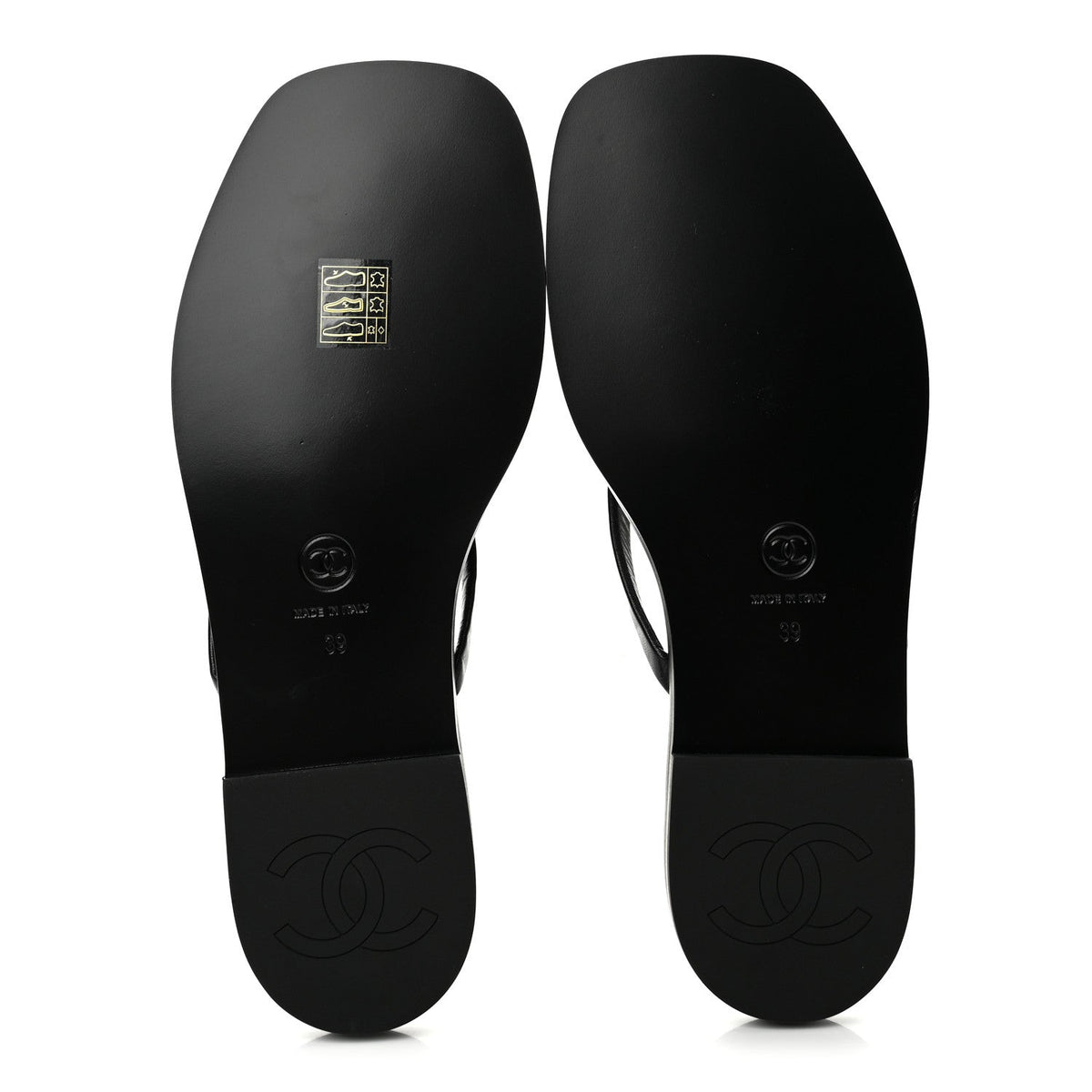 Goatskin CC Times Square Thong Sandals 39 Black