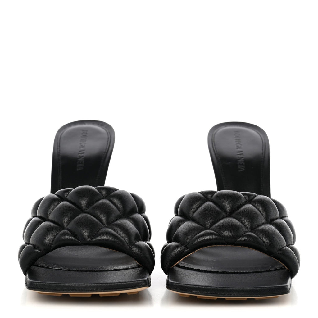 Nappa Matelasse Padded Mule Sandals 39 Black