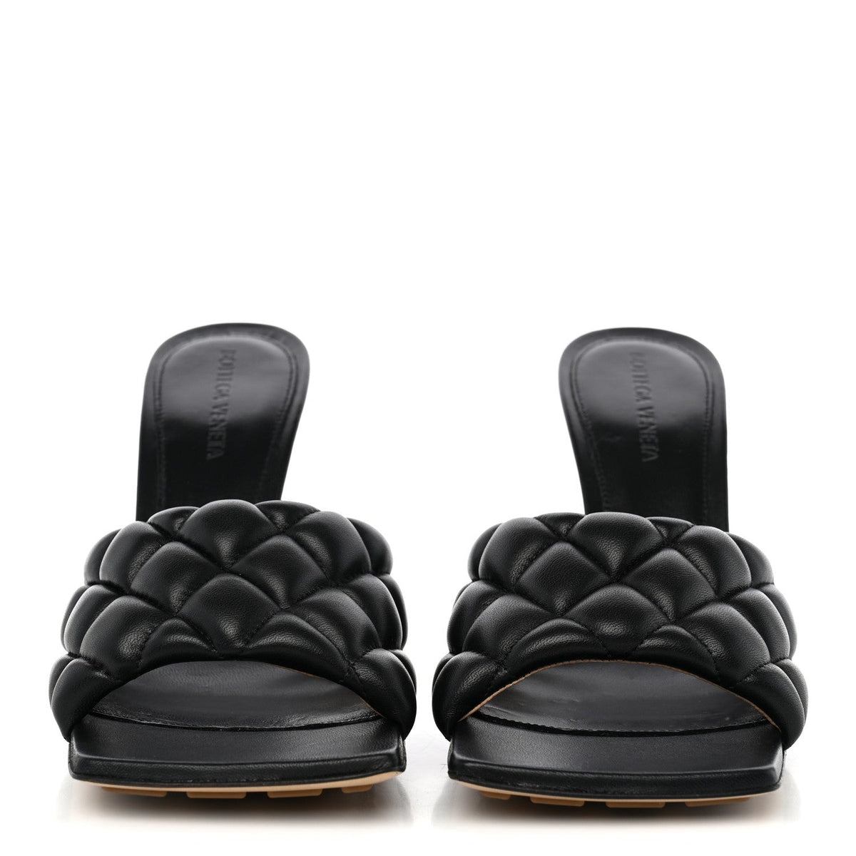 Nappa Matelasse Padded Mule Sandals 39 Black