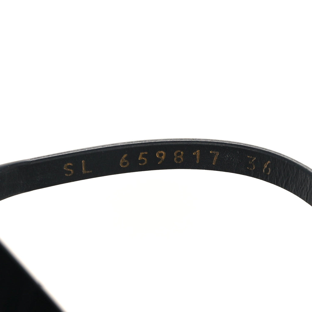Patent Calfskin Cassandra Monogram Sandals 36 Black