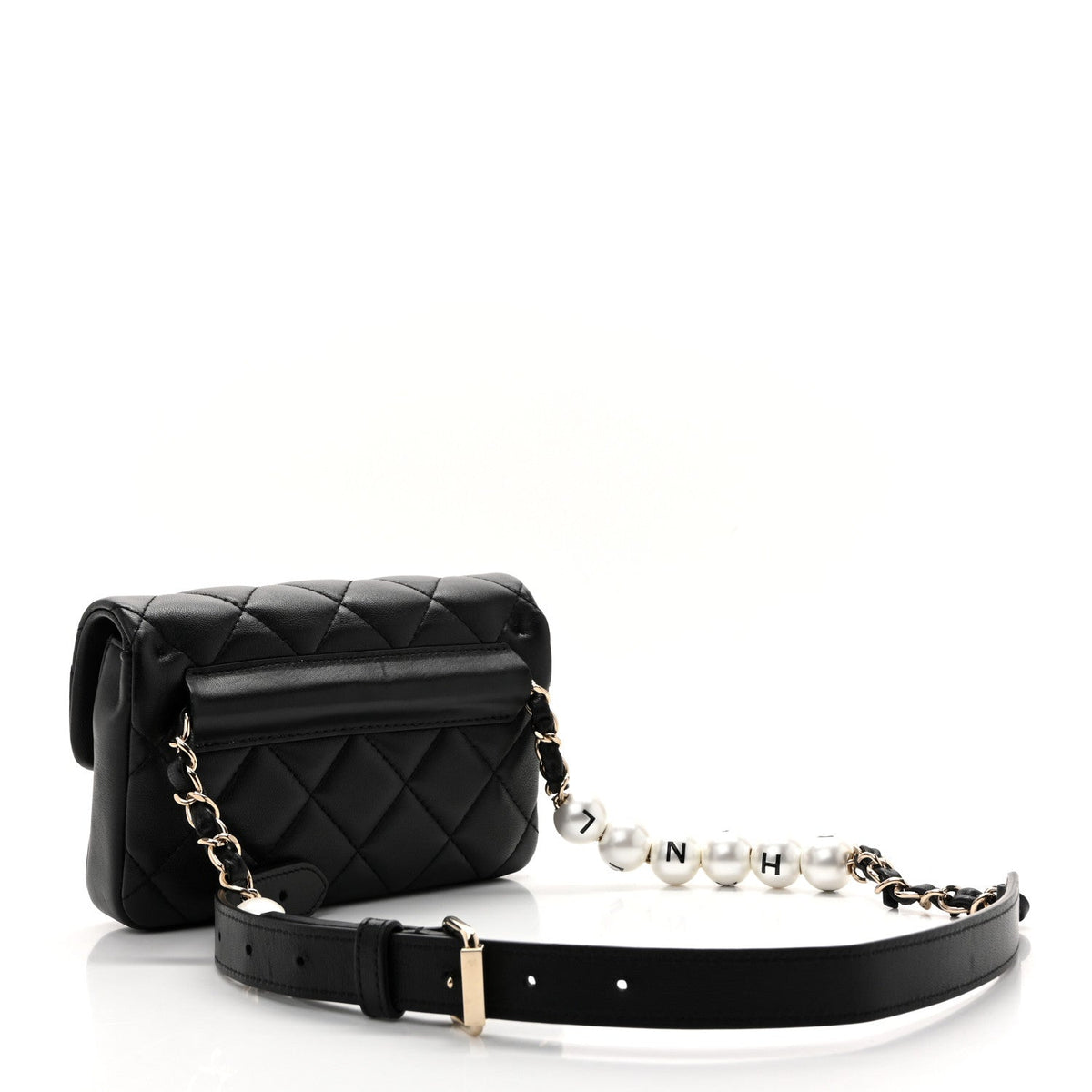 Lambskin Quilted Mini My Precious Waist Bag Black