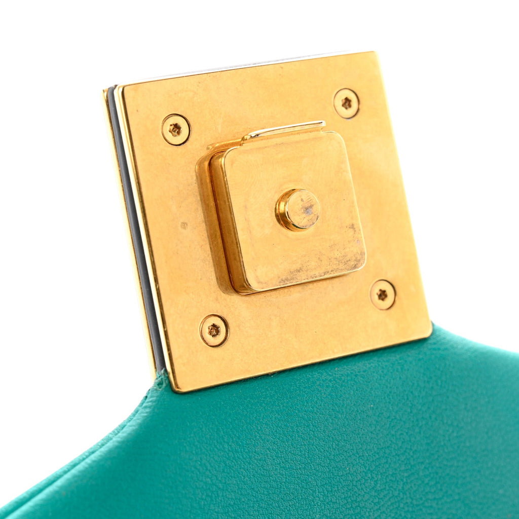 Nappa One Stud Chain Clutch Ultra Marine Green