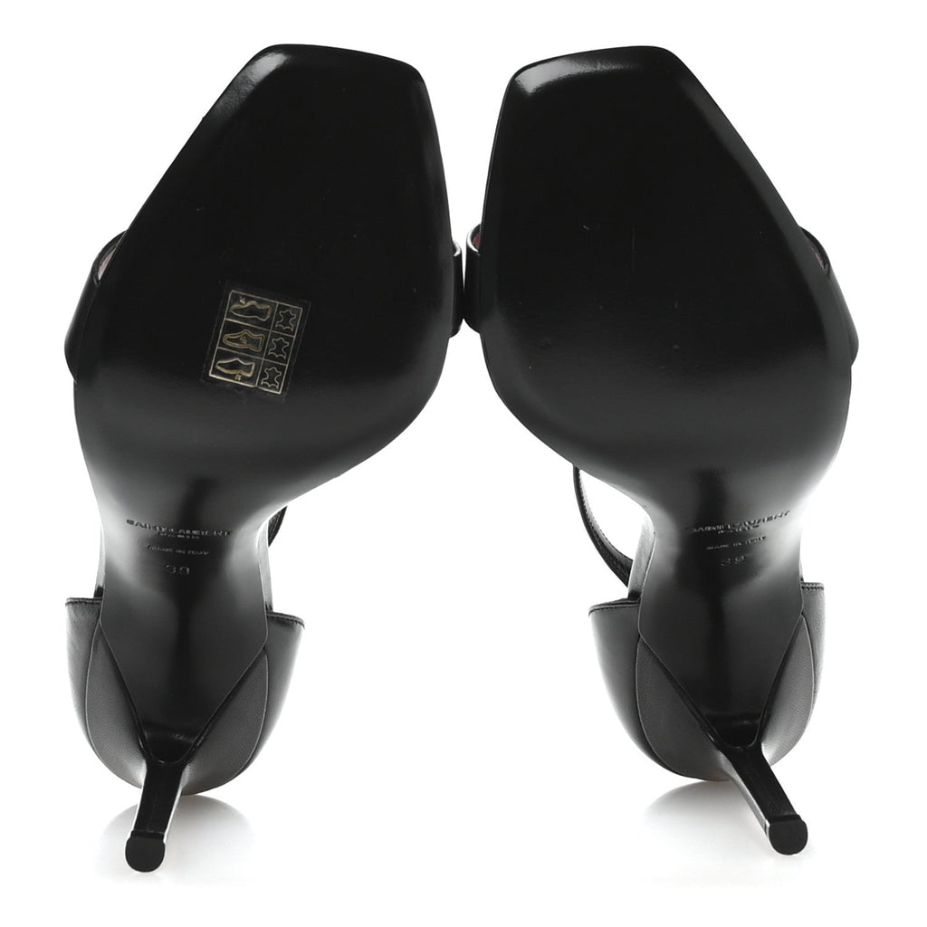 Calfskin Tripon Amber 105 Ankle Strap Sandals 39 Black